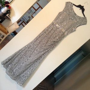 Gray Rhinestone Short Sleeve Heart Shaped Gown